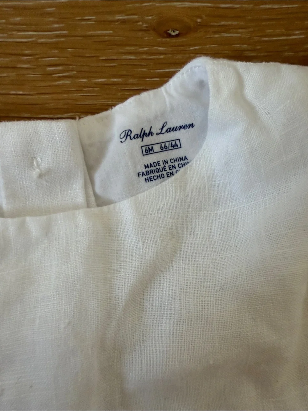 Ralph Lauren White Sailboat Embroidered Baby Dress 100% linen